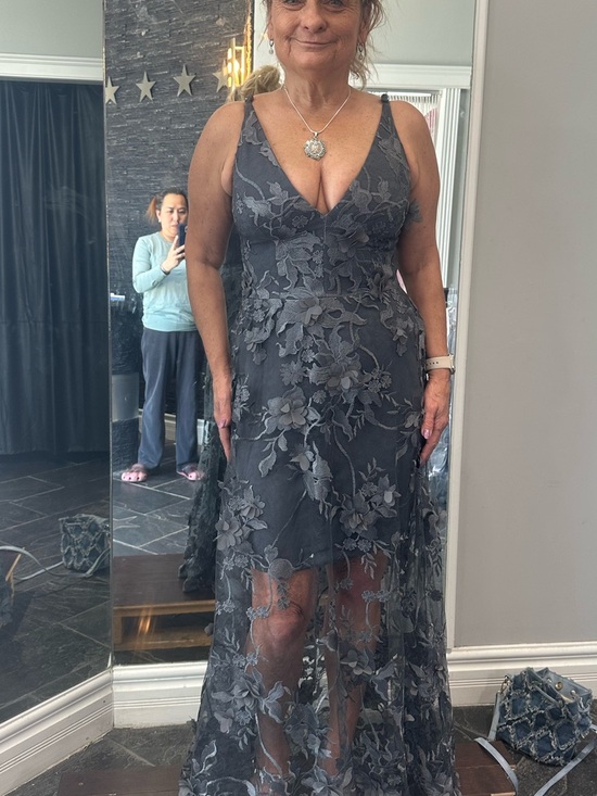 Dress the Population Dresses & Skirts - Dress the Population, gray lace, High Low Dress. mother of the bride gorgeous.